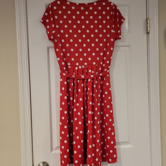 Red & White Polka Dot Dress Size:PXL - Picture 3 of 7